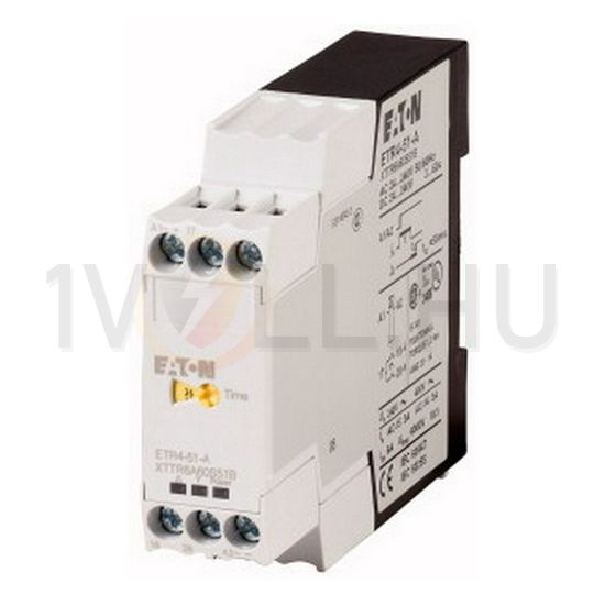 Csillag-delta időrelé 3-60s 1-z 24-240V50Hz 3A 24-240VDC Y/D ETR4-51-A EATON - 031884