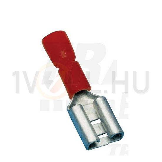 Csúszósaru 22,2mm hüvely részlegesen szigetelt 32A piros lapos 6,3x0,8 mm réz 0,75-1,5mm2 TRACON - PCSH6