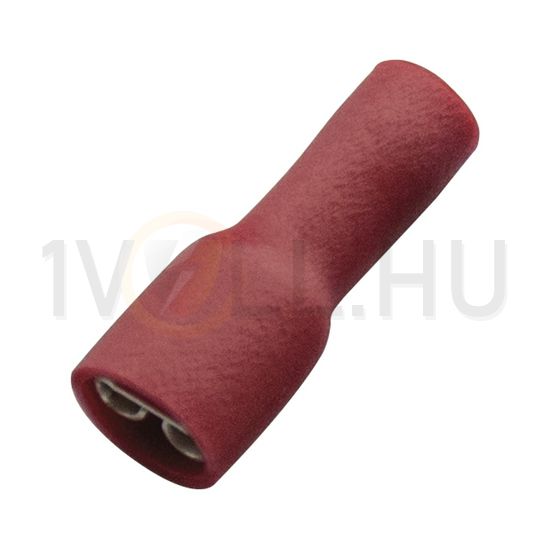 Csúszósaru 22mm hüvely teljesen szigetelt piros lapos 6,3x0,8 mm sárgaréz 0.5-1,0mm2 Haupa - 260414
