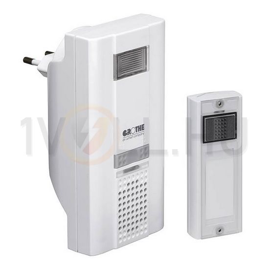 RF dallamcsengő szett 16dallam vaku dugaljba 500m-hatótáv 80dB fehér műanyag MISTRAL 400M GROTHE - 43310