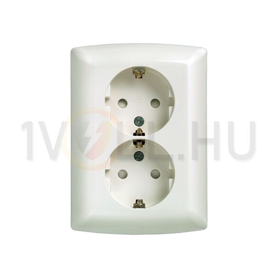 Delta 162/2 dugalj titánfehér földelt gyerekzárral fehér IP20 süllyesztett rugós SIEMENS - 5UB2211-3