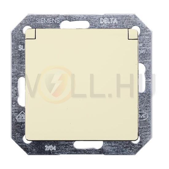 Delta I-System 162 dugalj elektrofehér földelt csapófedéllel krém IP20 süllyesztett rugós SIEMENS - 5UB1907