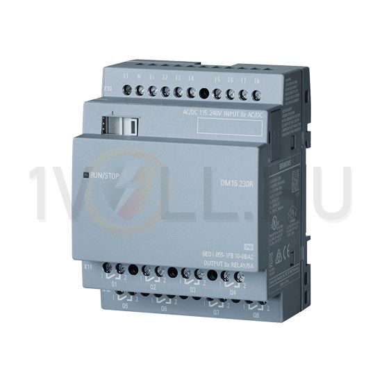 Digitális be- és kimeneti modul DM16 8DI 8DO relé 85-265V/AC 100.0-253V/DC LOGO! SIEMENS - 6ED1055-1FB10-0BA2