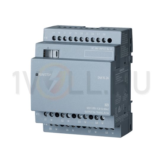 Digitális be- és kimeneti modul DM16 8DI 8DO tranzisztor 20.4-28.8V/DC LOGO! SIEMENS - 6ED1055-1CB10-0BA2