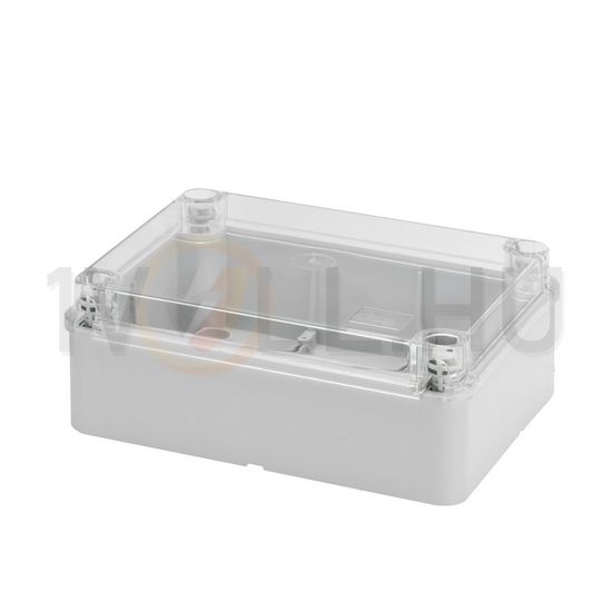 Doboz falonkívüli átlátszó fedéllel műanyag 200mm x 254mm-hossz 98mm IP56 szürke 44CE GEWISS - GW44428