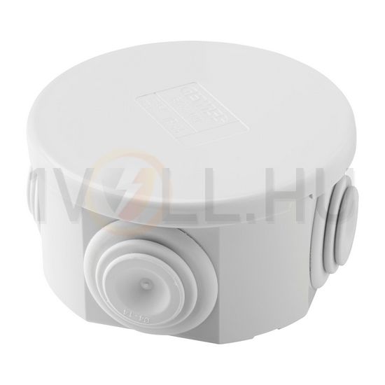 Doboz falonkívüli d23 pattintható műanyag 40.5mm 74mm-átmérő IP44 szürke teli fedél 44CE GEWISS - GW44001