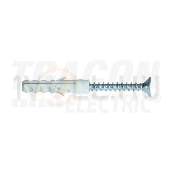 Dübel univerzális csavarral 10mmx 50mm 5,5mm-csavarátmérőhöz műanyag TRACON - T10CS-PA