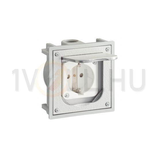 Dugalj beépíthető 2P+F doboz+csapófedél 16A 3P 230V fém alumínium egyenes csavaros ABL-SURSUM - 1471460