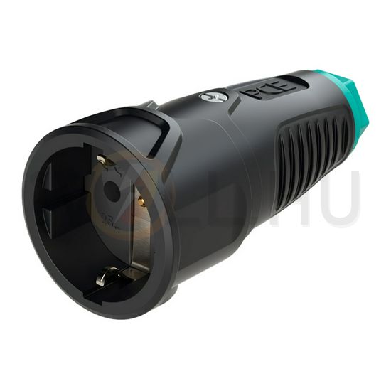 Dugalj lengő 2P+E tömörgumi MILEzöld gyűrűvel 16A 230V egyenes fekete gumi csavaros Taurus2 PCE - 2520-ssu