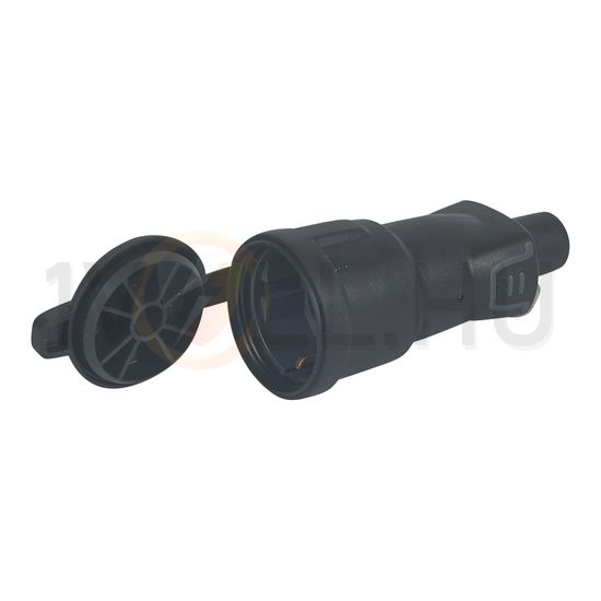 Dugalj lengő 2P+F 16A 230V egyenes fekete gumi csavaros IP44 LEGRAND - 050344
