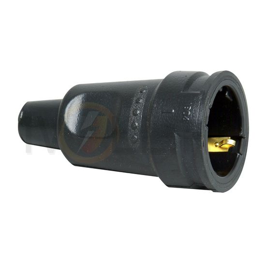 Dugalj lengő 2P+F 16A 250V egyenes gumi csavaros fekete IP20 Kopp - 180416066