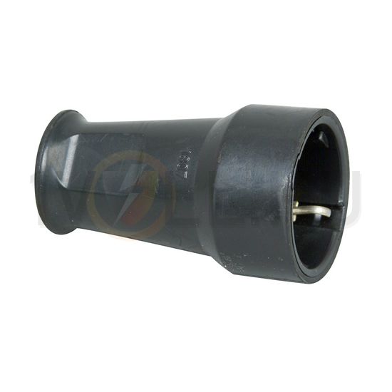 Dugalj lengő 2P+F 16A 250V egyenes gumi csavaros fekete IP20 Kopp - 180716003