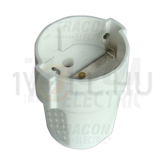 Dugalj lengő 2P+F 16A 250V fehér egyenes műanyag csavaros IP20 TRACON - TCSA