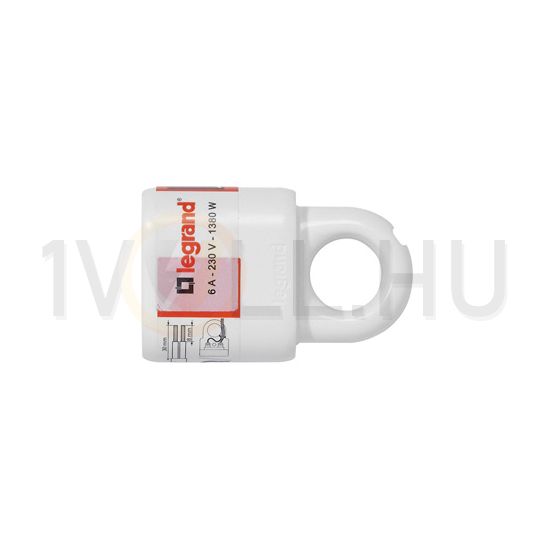 Dugalj lengő EURO 2P 6A 230V egyenes fehér műanyag csavaros IP2X LEGRAND - 050166