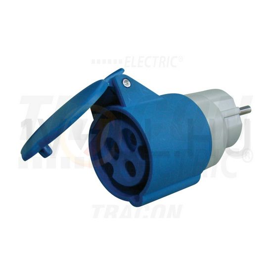 Dugaszoló adapter DIN(F) (Schuko)->CEE 2P+E 1-es TRACON - TICS-A3