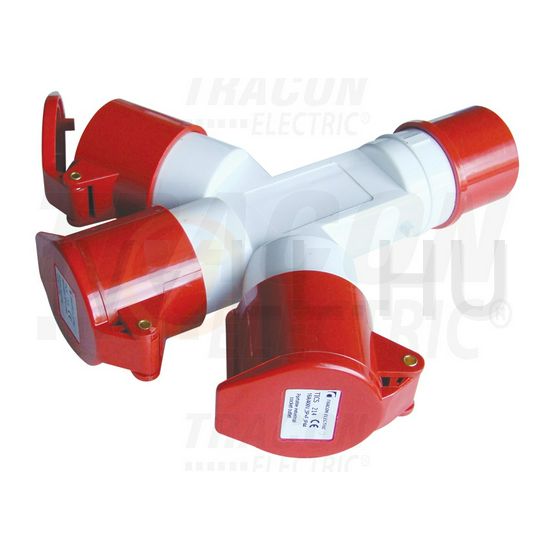 Dugaszoló adapter/elosztó 16A/400V 3x16AxPxxxV műanyag fali IP44 fehér TRACON - TICS-1024