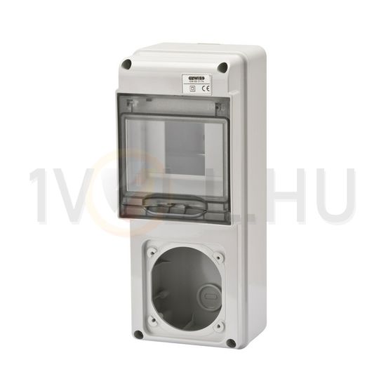 Kombinációs dugalj doboz IP65 FK 5 DIN modul hely + 1db 16A dugaljhely 68Q-DIN GEWISS - GW68017N