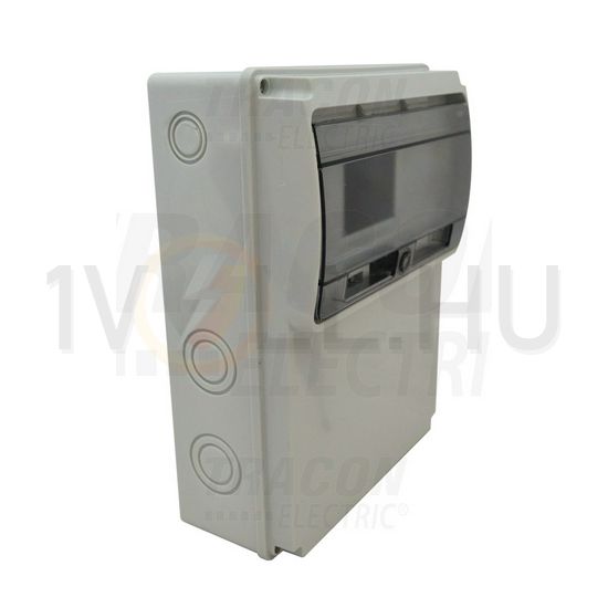 Dugaszoló mobil kiselosztó teli előlap műanyag 1x 6M falonkívüli szürke IP55 átlátszó TDB TRACON - TDB231377