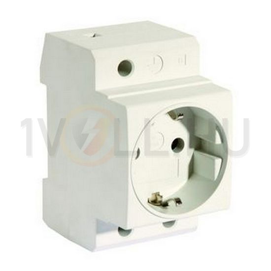 Dugaszolóaljzat 2P+F sínre sorolható 16A 230V AC Verteiler-Einbausteckdose, grau Pollmann - 6334787