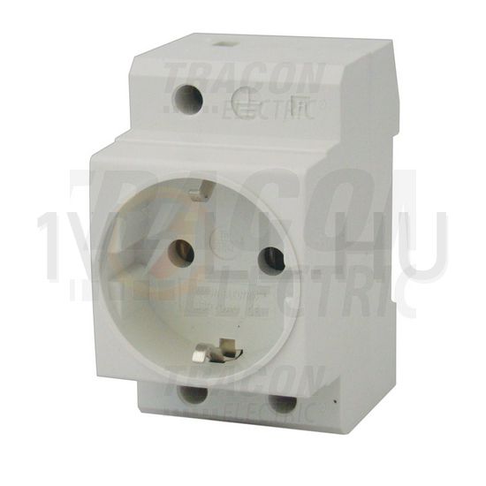 Dugaszolóaljzat 2P+F sínre sorolható fehér 16A 230V AC földelt 2.5M TRACON - C60-DAO