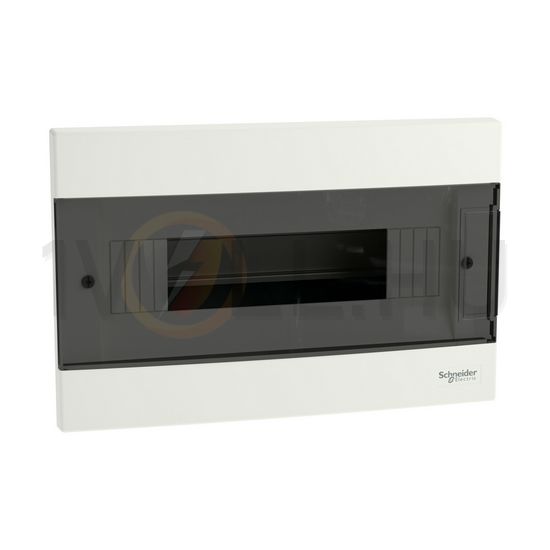 Kiselosztó PE/N-sínnel 1x 12M süllyesztett fehér IP40 átlátszó teli ajtó EASY9 EU Schneider - EZ9EUA112