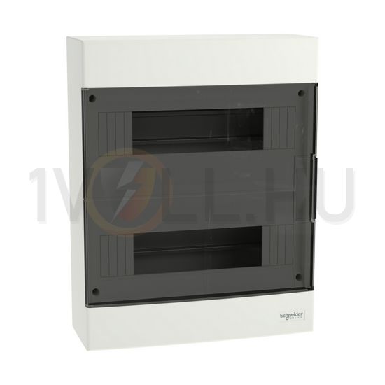 Kiselosztó PE/N-sínnel 2x 12M falonkívüli fehér IP40 átlátszó teli ajtó EASY9 EU Schneider - EZ9EUC212
