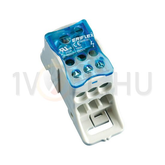 Elosztókapocs 10-70mm2/betáp 1P csavaros 7csatl./16mm2 kalapsínre nVent ERIFLEX UDJ-160A ERICO - 569030