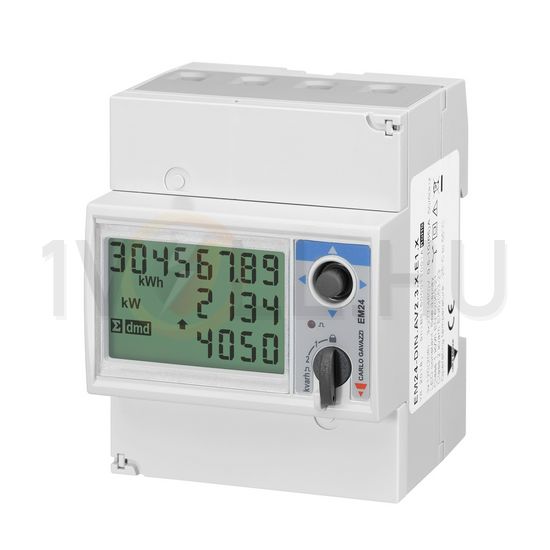 Hálózati analizátor Ethernet Modbus TCP/IP 10(65)A A-mérő V-mérő VA-mérő Hz-mérő EM24 E1 Carlo Gavazzi - EM24DINAV23XE1X