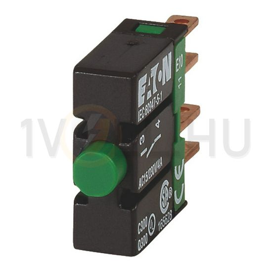 Érintkezőelem vezérlőkészülékhez előlapra rádugható 1-z 6A/AC15/230V csavaros E10 EATON - 090351