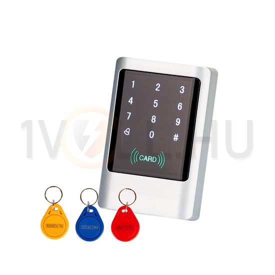 Érintőgombos kódzár +RFID kártyaolvasó NO/NC-relé 4000-felhaszn 12VDC  CON-M1 KIT OVERGATE
