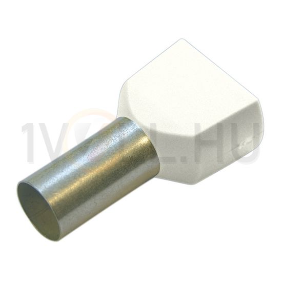Érvéghüvely szigetelt iker 2x 0.75mm2 8mm fehér Haupa - 273352