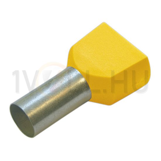 Érvéghüvely szigetelt iker 2x 6mm2 14mm sárga Haupa - 270797