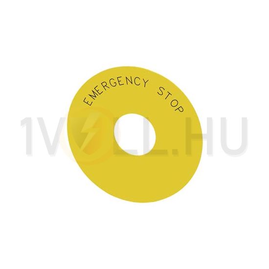 Felirati tábla d22 vészgombhoz EMERGENCY STOP üres sárga kerek 75mm/ SIRIUS ACT SIEMENS - 3SU1900-0BC31-0DA0