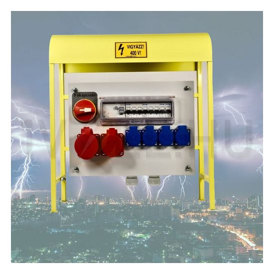 Felvonulási szekrény állvány felfűzh. +FI 4x3P16A/230V 1x5P16A/400V 63A IFSZ Buváll-Profi - IFSZ254080K_felfű