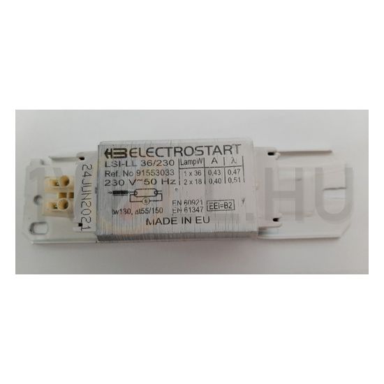 Fénycső előtét 36W hagyományos 230V T26 impregnált-ház I-osztály L 36 LSI LL Electrostart - L36
