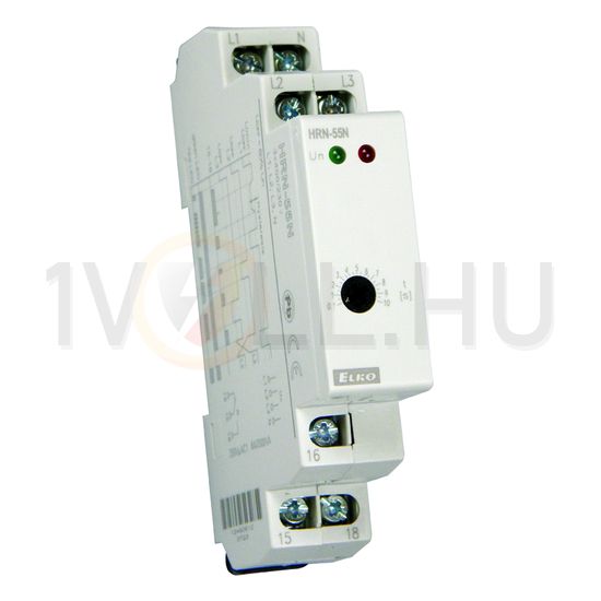 Feszültségfigyelő relé 3F+N kiesés/sorrend 8/250V 300-500V AC 1v HRN-55N Elko EP - 3723