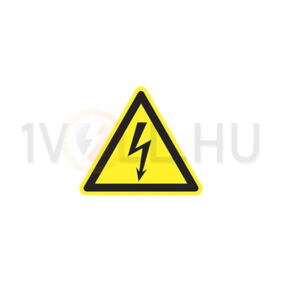 Figyelmeztető matrica villámjel (áramütés veszélye!) 50mm élhossz. vinil sárga Agárdi Filmnyomó (4db/ív) - VET036000ONV00500000
