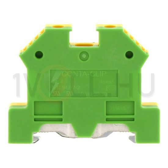 Földelő sorkapocs TS35 1-szintes 0,2-4mm2 zöld-sárga csavaros csavaros SL 4/35 GNYE CONTA-CLIP - 1212.2