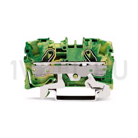 Földelő sorkapocs TS35 1-szintes 1.5-6mm2 zöld-sárga rugószorításos rugószorításos WAGO - 2006-1207