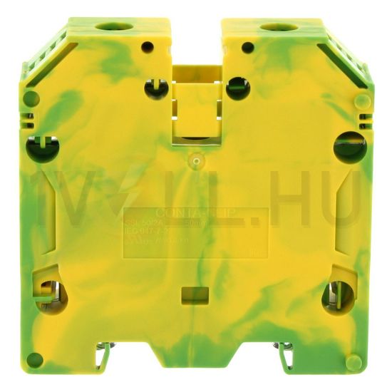 Földelő sorkapocs TS35 1-szintes 10-50mm2 zöld-sárga csavaros csavaros SSL 50/2A GNYE CONTA-CLIP - 17158.2