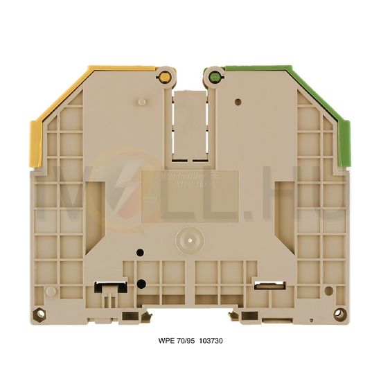 Földelő sorkapocs TS35 zöld/sárga csavaros DIN (kalap)sín 35mm WPE 70/95 Weidmüller - 1037300000