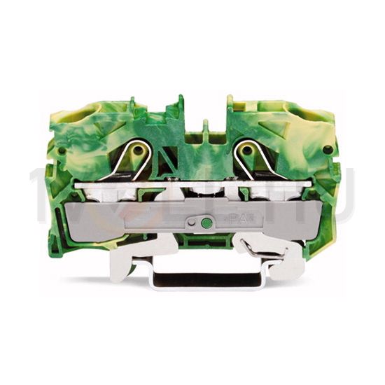 Földelő sorkapocs TS35 1-szintes 2.5-10mm2 zöld-sárga rugószorításos rugószorításos WAGO - 2010-1207