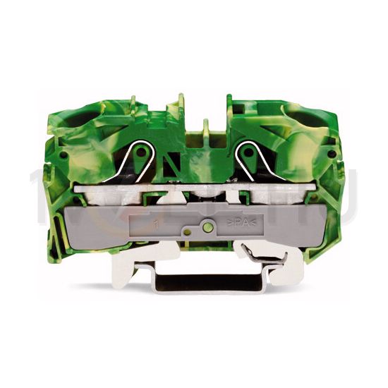 Földelő sorkapocs TS35 1-szintes 2.5-16mm2 zöld-sárga rugószorításos rugószorításos WAGO - 2016-1207