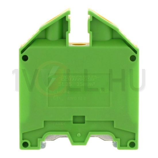 Földelő sorkapocs TS35 1-szintes 2,5-35mm2 zöld-sárga csavaros csavaros SL 35/35 GNYE CONTA-CLIP - 1199.2
