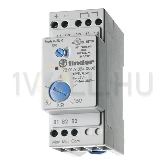 Folyadékszint figyelő relé vezetőképesség-elvű 1v 230VAC-működtetés AC 72.01.8.240.0000 FINDER - 720182400000