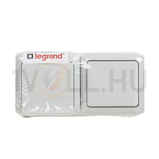 Forix kapcsolós dugalj 101+162 gyermekvédős falonkívüli szürke IP44 műanyag LEGRAND - 782391