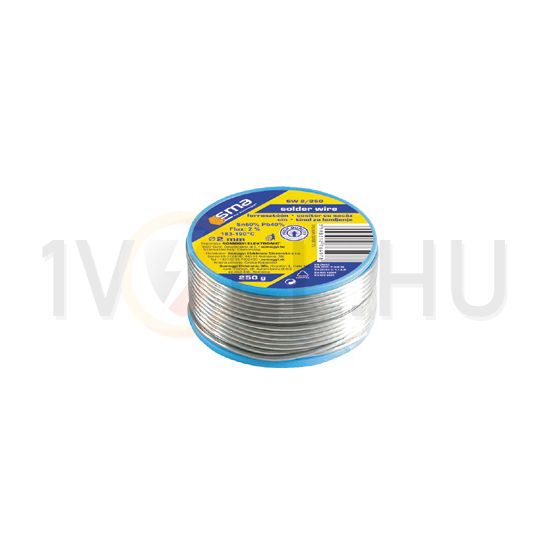 Forrasztóón 2mm-átmérő ón/ólom 2%-folyasztó 60%-ón 250g SW 2/250 SMA - SW2/250