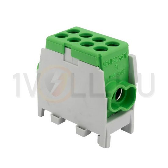 Fővezetéki leágazókapocs 130/100A Cu/Al csavaros zöld 2x25+2x25mm2 1P 25mm2 HLAK 25-1/2/25 M2 Pollmann - 2080190