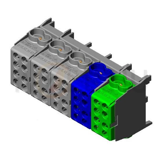 Fővezetéki leágazókapocs 3+N+PE 5x(2x25+4x16mm2) 5P csavaros kalapsínre HLAK 25-5/10-S Pollmann - 2080516