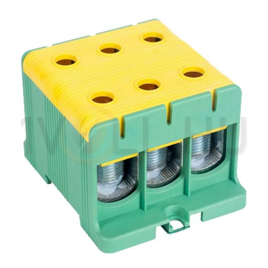 Fővezetéki leágazókapocs 320A/400VAC 3x2x35-150mm2 Al/Cu zöld/sárga 1P 150mm2 TRACON - FLEAL-150/3ZS